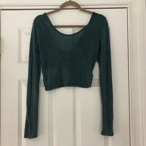 Urban green long sleeve crop top